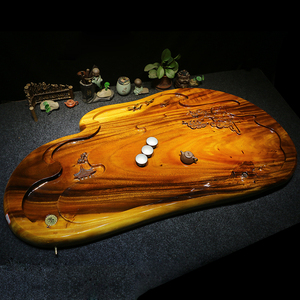 红木奥坎茶盘整块原木雕刻家用茶具实木茶盘功夫茶具根雕茶海茶台