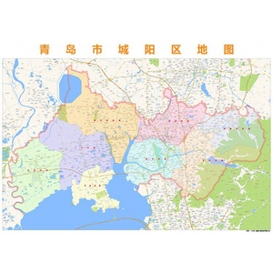 青岛市城阳区地图 2018高清定制城市交通卫星影像办公会议室挂图