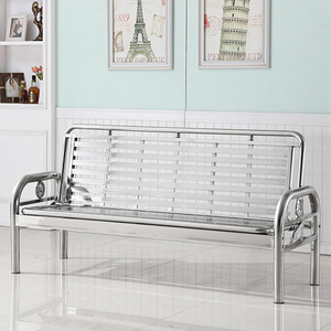 不锈钢椅三人座椅子靠背椅客厅家用沙发床休闲可折叠长椅多功能