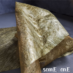 肌理双面蝉翼黄金色线性纹理布料 半透轻薄 舞台抖音服装背景面料