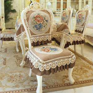 欧式餐椅垫套装餐桌布凳子套罩家用椅套坐垫防滑四季通用奢华定做