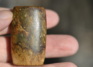 老玉古玉高古玉商代大尺寸褐色和田玉管珠玉佩饰玉串珠