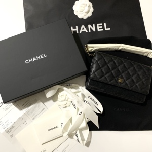 现货chanel 香奈儿 woc发财包口盖包 链条包单肩包麻将包 黑色