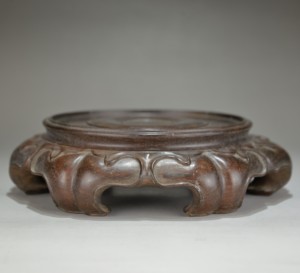 古董古玩收藏品老物件清代苏工老红木雕刻香炉花瓶老底座保真品