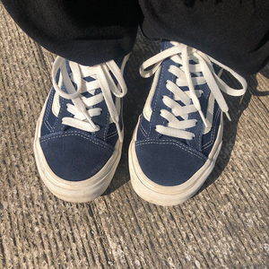 万斯style36藏蓝色dg权志龙同款寂静蓝白低帮休闲帆布鞋男女板鞋