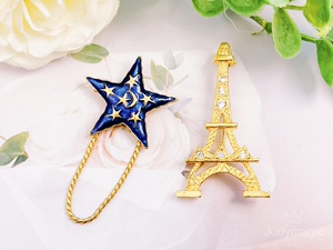 满天星流苏胸针埃菲尔铁塔胸针中古正品【特惠款】