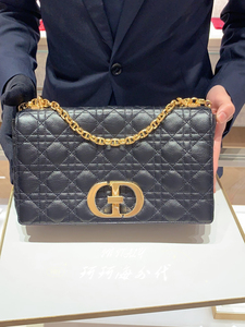 dior/迪奥 经典caro豆腐小方包藤格牛皮斜挎女包单肩手提链条包
