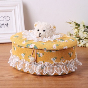 包邮布艺家居桌面收纳盒糖果盒化妆品盒首饰收纳盒