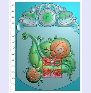 仿古46牌富甲天下精雕图浮雕灰度图电脑雕刻图甲壳虫玉雕挂件牌子