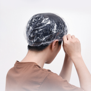 一次性浴帽女防水洗澡焗油帽加热染发帽塑料防尘白色透明加厚头套