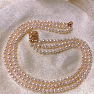 手工饰品配件镀金珍珠项链双排三排手链扣微镶石项链连接扣头。