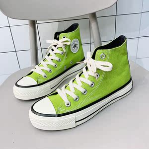 2022新款春季联名匡威star女鞋1970s百搭低帮帆布鞋芥末绿色板鞋