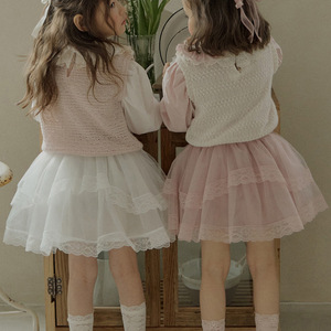 女童半身裙2024春款韩国儿童女孩洋气柔软蓬蓬纱公主风蛋糕裙短裙