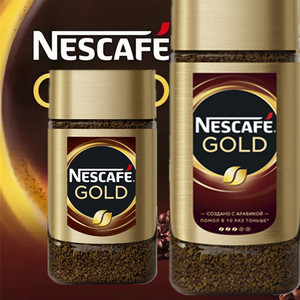 俄罗斯原装进口雀巢GOLD金牌醇品纯黑咖啡冻干速溶无蔗糖95克瓶装