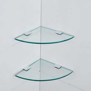 扇形玻璃 转角玻璃 钢化玻璃隔板置物架卫生间厨房浴室免订胶