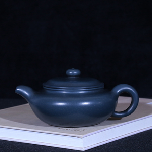 宜兴紫砂台湾回流老茶壶文革早期名家顾景舟全手工天青泥扁腹壶