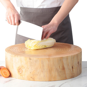 圆形松木菜板加厚实木家用案板厨房切菜商用菜墩整木砍骨头砧板
