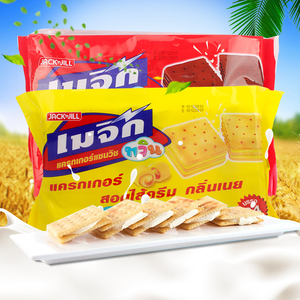 泰国进口零食品珍珍苏打夹心饼干黄油味梳打饼早餐办公室休闲小吃
