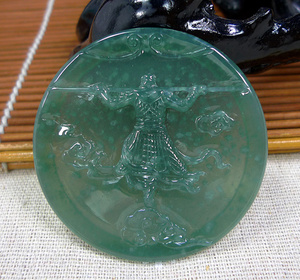 天然翡翠a货冰糯种蓝水大圣归来吊坠孙悟空齐天大圣一生有你挂件