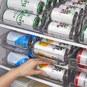日式冰箱饮料收纳盒食品级双层啤酒易拉罐收纳架厨房整理储物神器