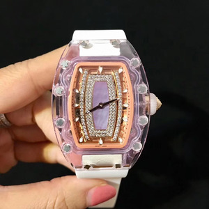 商务休闲理查德rm07-02自动机械水晶表壳白胶带米勒手表女士腕表