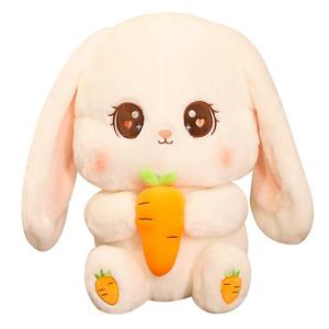 胡萝卜兔子公仔毛绒玩具娃娃女孩白兔子床上玩偶睡觉抱可爱布偶