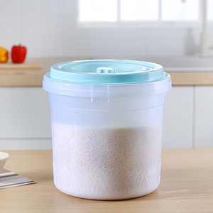 圆形米桶储米箱米缸30斤装20斤12斤带盖塑料防虫装米桶面桶收纳桶