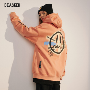 beaster官方 小恶魔鬼脸连帽衫加绒保暖刺绣国潮个性宽松休闲卫衣