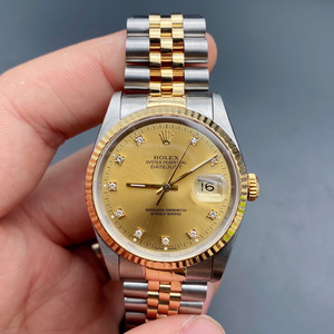 二手 劳力士日志型16233男表自动机械手表18k金镶钻 瑞士腕表现货