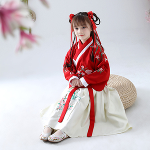 儿童汉服春秋女童古装超仙明制袄裙4-12-15岁学生仙女飘逸中国风