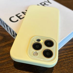 新款奶黄色适用iPhone15Promax手机壳液态硅胶15Pro防摔15全包14Promax简约纯色苹果14不发黄13Pro保护套12女