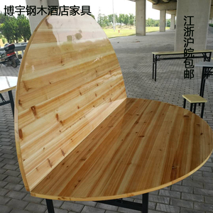 杉木圆桌面折叠大圆桌家用1.5米1.6米1.8米2.2米圆形餐桌实木台面