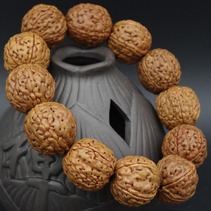 文玩正品大金刚菩提子手串麒麟纹五六瓣红皮肉纹手链男士佛珠念珠