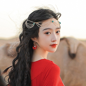 沙漠异域风情额饰新疆旅游穿搭头饰女西域发饰云南拍照耳环配饰品