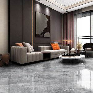 冠珠瓷砖现代客厅地板砖防滑耐磨仿大理石纹800x800灰色抛釉80967