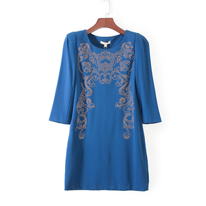 帛系列新品春装b女装韩版时尚修身中袖ol通勤连衣裙290