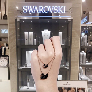 香港代购Swarovski 施华洛世奇项链黑天鹅大小号水晶吊坠女锁骨链