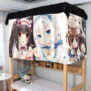 二次元床帘宿舍遮光布上铺女生下铺遮挡帘寝室全遮光窗帘动漫萌妹