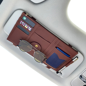 汽车遮阳板收纳包多功能车载车内眼镜夹卡片收纳袋卡包票据证件夹