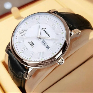 手表男士2024年新款时尚商务全自动机芯日历防水简约皮带石英腕表
