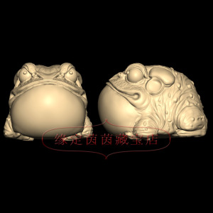 002人付款淘宝青蛙妙蛙精雕图圆雕图玉雕木雕石雕stl工艺品3d打印