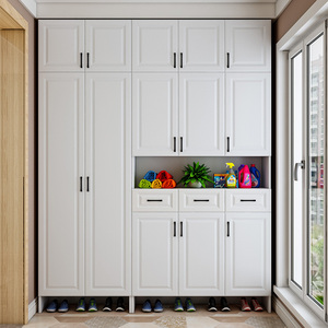 阳台柜子储物柜防晒防水鞋柜大容量家用门口现代进门一体玄关柜