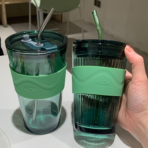 水杯女玻璃杯绿色