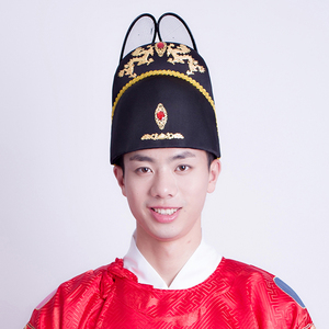 明制乌纱翼善冠汉服首服新郎帽飞鱼服锦衣卫圆领袍皇帝龙帽子男士
