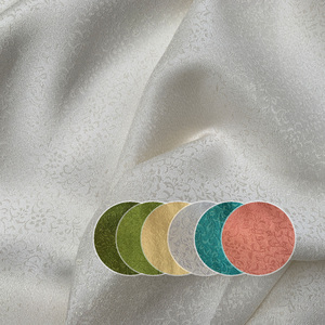 织金卷草纹 再源 真丝提花绸提花重绉布料 汉服旗袍连衣裙diy面料