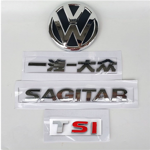 适用于一汽大众速腾车标后wv标后字牌sagitar后备箱字母贴圆标志