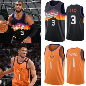克里斯保罗球衣太阳队3号cp3城市版nba德文布克1号刺绣篮球服套装