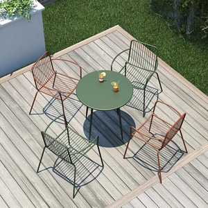北欧户外桌椅铁艺休闲简约桌椅花园田园庭院清新花园咖啡室外桌椅
