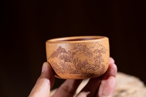 石丁紫砂(朱道君 全手工制作 新款禅定杯 江南水乡