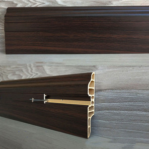 地胶防水pvc踢脚线 石塑地板塑料地脚线隐钉踢脚板黑白灰色墙角线